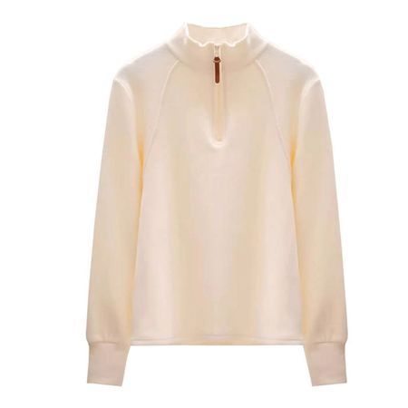 Double-Sided Brushed Soft Velvet Stand Collar Long-Sleeved T-Shirt for Women